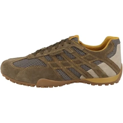 Image of Geox Snake Original Trainers, Men&#039;s, Size: 10.5, Military/dark grey Leather and textile