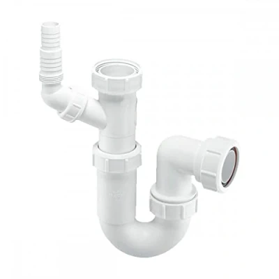 Image of McAlpine WM15 Adjustable Sink Trap with 135 Degree Swivel Nozzle, White