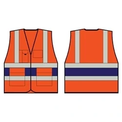Image of Beeswift Orange Executive Vest With Navy Blue Band 4Xl