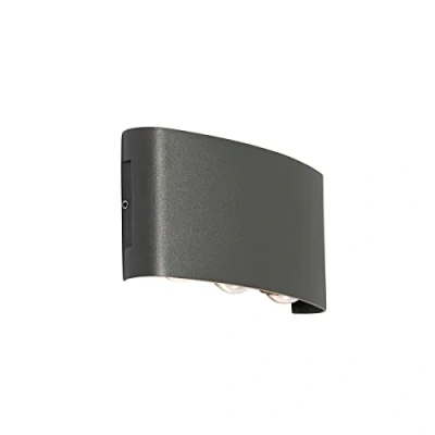 Image of Qazqa Outdoor Wall Lamp I Light Dark Gray incl. LED 6 IP54 Silly Garden Modern Aluminium Suitable for