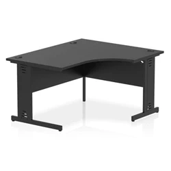 Image of Impulse 1400 RH Crescent Desk Black Top Cable Managed Leg