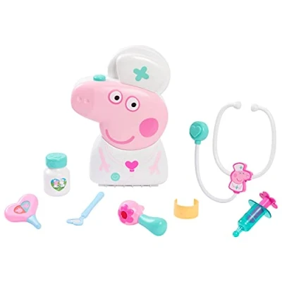 Image of Peppa Pig Checkup Case Set with Carry Handle, 8 Piece Doctor Kit for Kids Stethoscope, Toys Ages 3 Up by Just Play