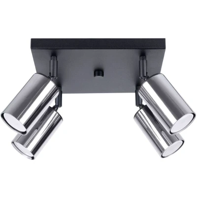 Image of Winx 4 Light Ceiling Spotlight Clusters Black, Chrome