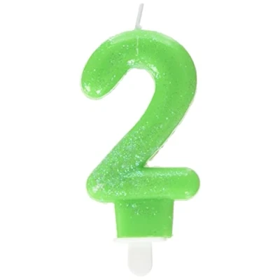 Image of amscan 9900763 Candle num. 2 Glitter
