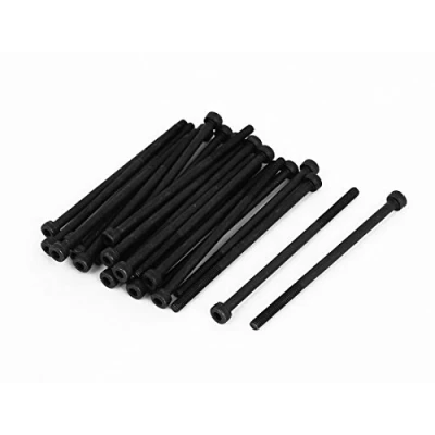Image of Sourcingmap M3x65mm 12.9 Alloy Steel Hex Socket Screws Partially Threaded Bolt Black 25Pcs