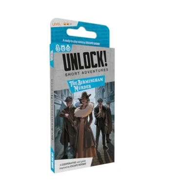 Image of SPACE Cowboys Unlock! Short Adventures 9: The Birmingham Murder Escape Room Card Game Ages 10+ 1 6 Players 30 Minutes Playing Time