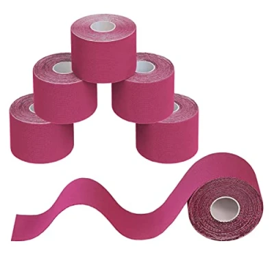 Image of BB Sport 6 Rolls Kinesiology Tape 5 m x cm Many Colors E Book Application Examples Muscle Support Elastic Strapping Tape, Colour:Pink