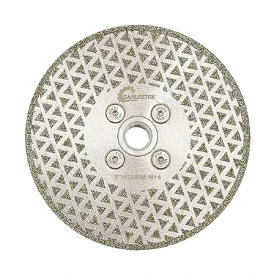 Image of Diamond Cutting Grinding Disc 125mm Double Side Coated Electroplated for Granite Marble Ceramic Procelain Tile Quartz M14 Thread SANLEETEK