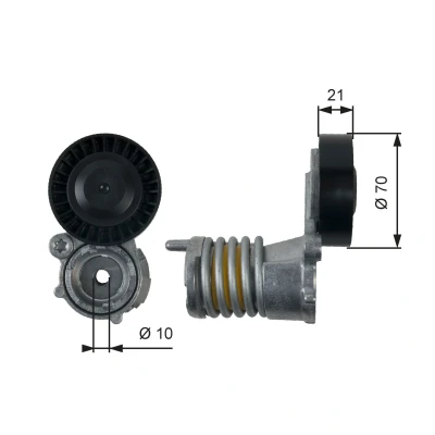 Image of 30650957 Tensioner Pulley GATES T39157 PowerGrip FORD: Focus 2, VOLVO: C30, S40 II
