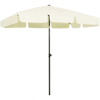 Image of vidaXL Beach Parasol Sand Yellow 200x125 cm