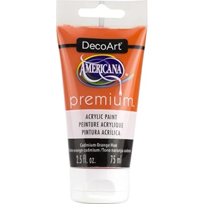 Image of Premium Acrylics Cadmium Orange Hue Artist Paint, Acrylic, 3.8 x 13.7 cm