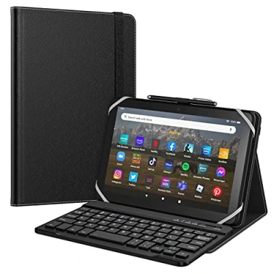 Image of MoKo Universal Keyboard Case for 7&quot;, 7.9&quot;, 8&quot; iPad Mini/Samsung Galaxy Tab A/Huawei Tablet, Lightweight Tablet Cover with Removable Wireless Bluetooth Keyboard, Black