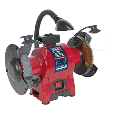 Image of Sealey Bench Grinder Ø150mm &amp; Wire Wheel Combination with Work Light 250W/230V
