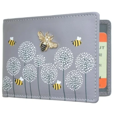 Image of Mala Leather Moonflower Collection Travel Card/Season Ticket Holder 660TC_56 Grey