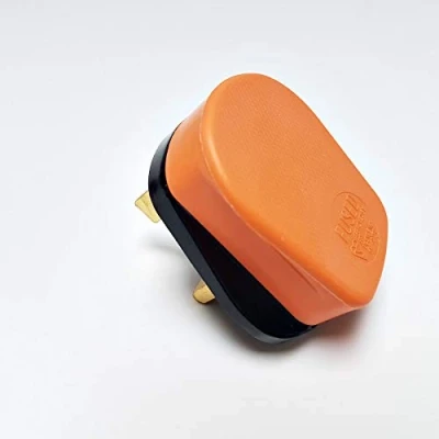 Image of Mains Plug Top Rubberised/Heavy Duty/High Impact Electrical Extension Lead End Orange 13 amp (2)