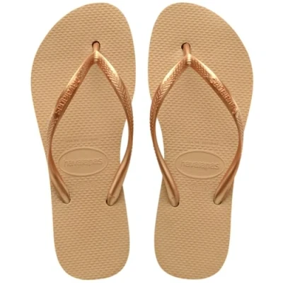 Image of Havaianas Women&#039;s Slim Flatform Flip, Golden, 1/2 UK