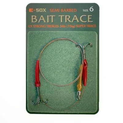 Image of E sox Bait Trace Ex Strong Trebles 34lb Size 6