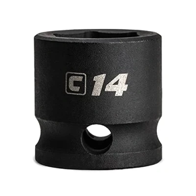 Image of Capri Tools 14 mm Stubby Impact Socket, 3/8 in. Drive, 6 Point, Metric