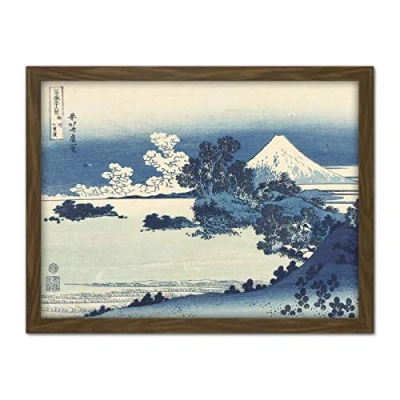 Image of Artery8 Hokusai Beach Of Shichirigahama Province Sagami Artwork Framed Wall Art Print 18X24 Inch