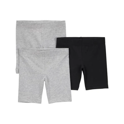 Image of Simple Joys by Carter&#039;s Baby Girls&#039; 3 Pack Bike Shorts, Grey/Black, Years (Pack of 3)