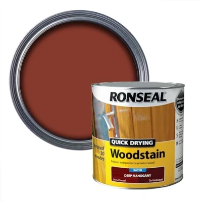 Image of Ronseal Quick Drying Woodstain Deep Mahogany Satin 2.5L