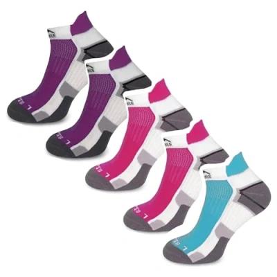 Image of More Mile Womens Running Socks 5 Pack Miami Cushioned Breathable Anti Blister Sport