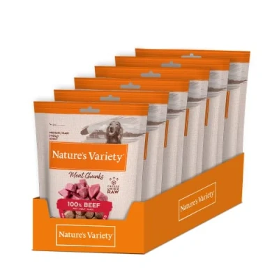 Image of Nature&#039;s Variety Freezed Dried 100% Beef Chunks for Adult Dogs Case 6 x 50 g