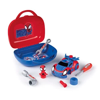 Image of SMOBY Spidey and His Amazing Friends Tool Box for kids Help to build adventures across the Spiderverse. Includes accessories stickers Boys Girls Ages 3 4 5 6 7 Years