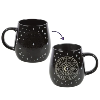 Image of Something Different Wholesale Astrology Wheel Heat Change Mug 12 Zodiac Signs Design, Ceramic Color Changing Coffee Cup, Ideal for Enthusiasts and Lovers