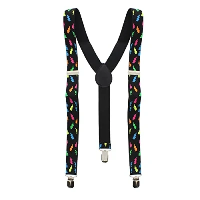 Image of Zac&#039;s Alter Ego Men/Ladies Adjustable Multi Lightning Bolt Braces/Suspenders