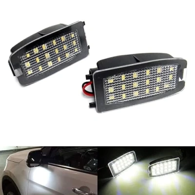 Image of RZG 2x LED Side View Mirror Puddle Light White Canbus For LR Discovery 3 4 Freelander 2 RR L322 Sport L320 S60 S80 V70 II XC70 XC90