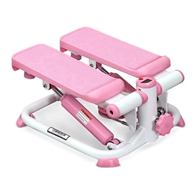 Image of Sunny Health and Fitness Exercise Stepping Machine, Portable Mini Stair Stepper for Home, Desk or Office Workouts (Pink) P2000