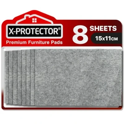 Image of Felt Furniture Pads x PROTECTOR 8 PCS Premium 15 11 cm Heavy Duty Grey Sheets! Cut Large to The Size You Need Best Floor Protectors for Any Hard Floor!