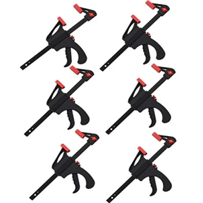Image of KAHEIGN 6Pcs Quick Grip Clamps, 4 inch Ratchet Bar Clamps One Hand Release Clamp Tools for Wood Fast Easy Clamping