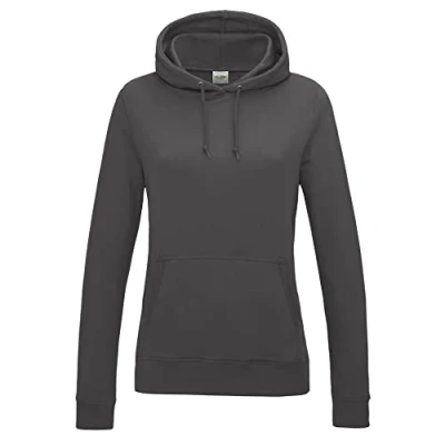 Image of AWDis Women&#039;s Girlie College Hoodie, Grey (Charcoal), 12 (Manufacturer Size:Medium)