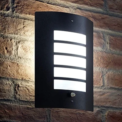 Image of Auraglow Dusk Till Dawn Photocell Daylight Sensor Switch Outdoor Wall Light, Cool White Black