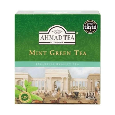 Image of Ahmad Tea 100 Teabags, Mint Green, Green Tea, 1 x Teabags