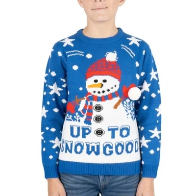 Image of NOROZE Kids Christmas Jumpers Boys Girls Retro Elf Snowman Santa Fairisle Reindeer Novelty Sweater Children Gifts Xmas Jumper (11 12 Years, Royal Blue)