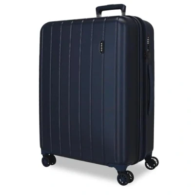 Image of Movom Wood Blue Big Suitcase 52x75x33 cm Rigid ABS TSA Lock 109 Litre 4.9 kg 4 Double Wheels