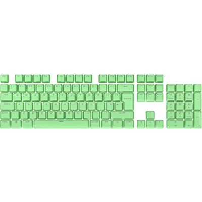 Image of Corsair PBT DOUBLE Shot PRO Keycap Mod Kit (Double Keycaps, Standard Bottom Row Compatibility, Textured Surface, 1.5mm Thick Walls with Backlit Font, O Ring Dampeners Included) Mint Green