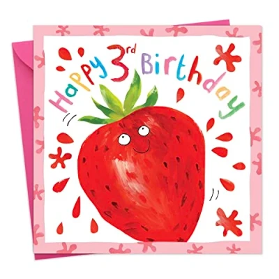 Image of Twizler 3rd Birthday Card for Girl 3 Year Old Girls Age Childrens Three
