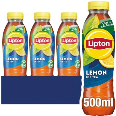 Image of Lipton​ Lemon Bottled Ice Tea 500 ml​ (Pack of 24), Low Calorie​ Soft Drink​, 100% Black Extract​