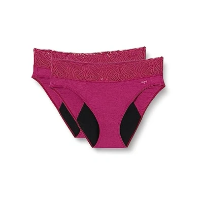 Image of Sloggi Women&#039;s Period Pants Tai Heavy 2P Briefs, WINE, S