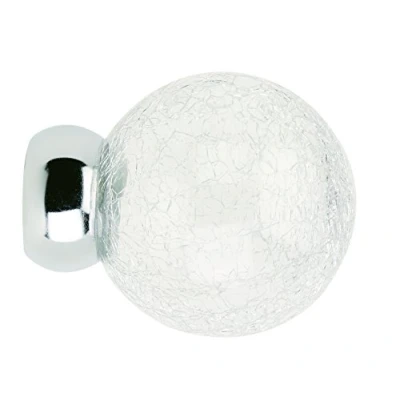 Image of Swish Cracked Glass 28mm Finials, Chrome
