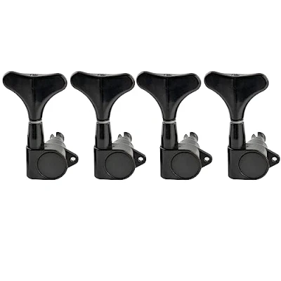 Image of Musiclily Pro 4 in Line Sealed Electric Bass Tuners Machine Heads Tuning Keys Pegs Set for String Precision Jazz Bass, Black