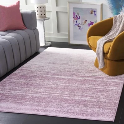 Image of SAFAVIEH Modern Ombre Rug for Living Room, Dining Bedroom Adirondack Collection, Short Pile, in Cream and Purple, 155 X 229 cm