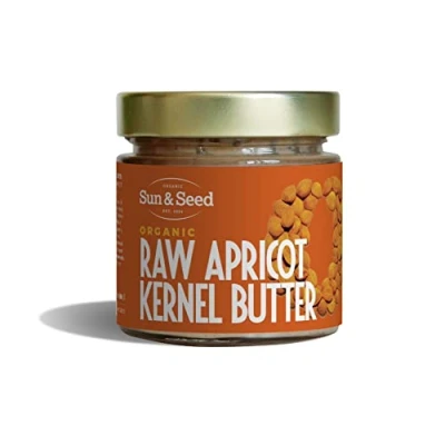 Image of Organic Raw Apricot Kernel Butter by Sun &amp; Seed 200g Smooth Plant Based High Protein 100% Kernels Palm Oil Free Vegan