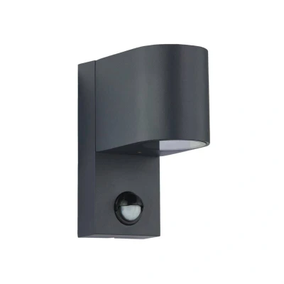 Image of Lindby outdoor wall light Gelso, aluminium, 15 cm, GU10, sensor