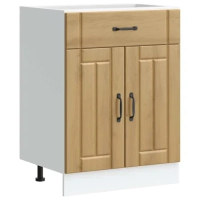 Image of vidaXL Kitchen Base Cabinet Lucca Range Artisan Oak Engineered Wood Adjustable Feet Storage Solution for Kitchens