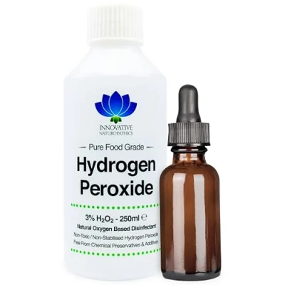 Image of 3% Food Grade Hydrogen Peroxide 250ml with Amber Glass Dropper Bottle